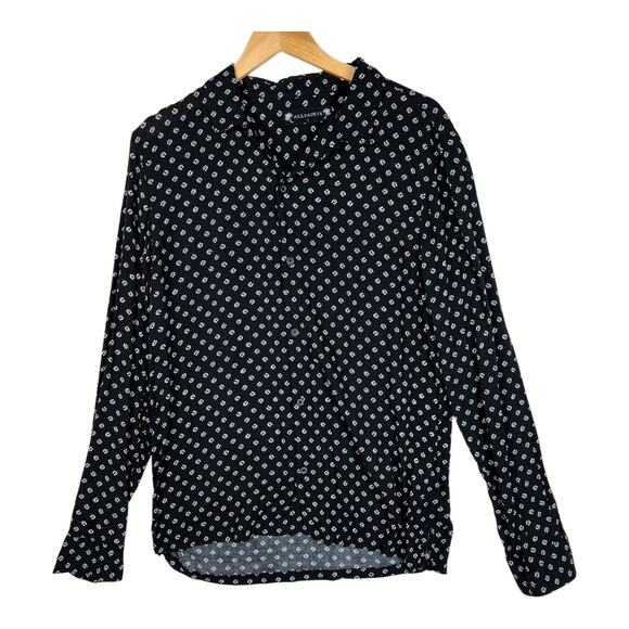 Allsaints lucked out horseshoe print button down shirt men’s unisex size large - Picture 1 of 9